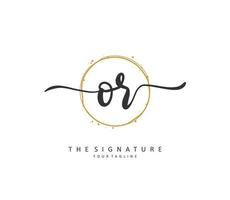 OR Initial letter handwriting and  signature logo. A concept handwriting initial logo with template element. vector