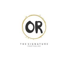 OR Initial letter handwriting and  signature logo. A concept handwriting initial logo with template element. vector