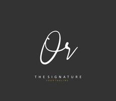 OR Initial letter handwriting and  signature logo. A concept handwriting initial logo with template element. vector