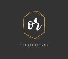 OR Initial letter handwriting and  signature logo. A concept handwriting initial logo with template element. vector