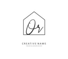 OR Initial letter handwriting and  signature logo. A concept handwriting initial logo with template element. vector