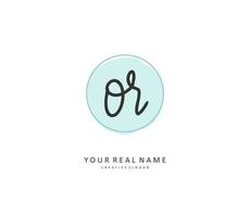 OR Initial letter handwriting and  signature logo. A concept handwriting initial logo with template element. vector