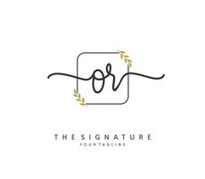 OR Initial letter handwriting and  signature logo. A concept handwriting initial logo with template element. vector