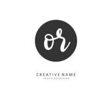 OR Initial letter handwriting and  signature logo. A concept handwriting initial logo with template element. vector