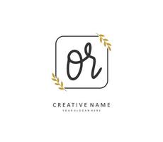 OR Initial letter handwriting and  signature logo. A concept handwriting initial logo with template element. vector