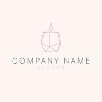 Candle brand logo design. Modern candle logotype. Elegant logo template. vector