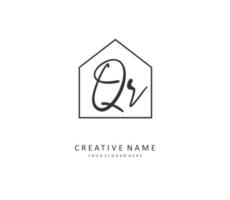 QR Initial letter handwriting and  signature logo. A concept handwriting initial logo with template element. vector