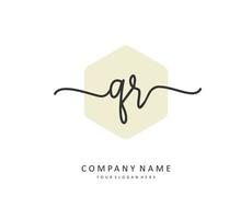 QR Initial letter handwriting and  signature logo. A concept handwriting initial logo with template element. vector