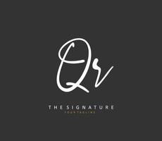 QR Initial letter handwriting and  signature logo. A concept handwriting initial logo with template element. vector