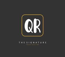QR Initial letter handwriting and  signature logo. A concept handwriting initial logo with template element. vector
