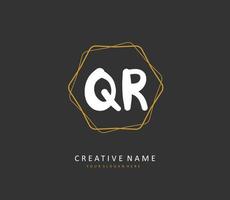 QR Initial letter handwriting and  signature logo. A concept handwriting initial logo with template element. vector