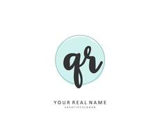 QR Initial letter handwriting and  signature logo. A concept handwriting initial logo with template element. vector