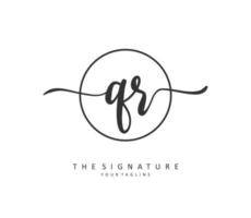 QR Initial letter handwriting and  signature logo. A concept handwriting initial logo with template element. vector