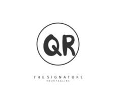 QR Initial letter handwriting and  signature logo. A concept handwriting initial logo with template element. vector