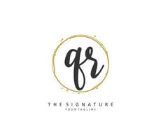 QR Initial letter handwriting and  signature logo. A concept handwriting initial logo with template element. vector