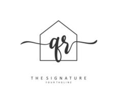 QR Initial letter handwriting and  signature logo. A concept handwriting initial logo with template element. vector