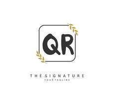 QR Initial letter handwriting and  signature logo. A concept handwriting initial logo with template element. vector