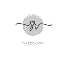 SR Initial letter handwriting and  signature logo. A concept handwriting initial logo with template element. vector