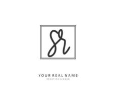 SR Initial letter handwriting and  signature logo. A concept handwriting initial logo with template element. vector