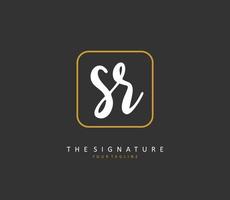 SR Initial letter handwriting and  signature logo. A concept handwriting initial logo with template element. vector