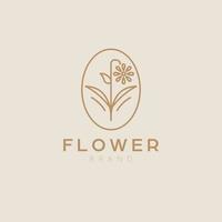 Simple flower vector logo design. Floral logo design for beauty industry.