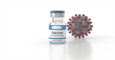 covid 19 coronavirus vaccin på vit bakgrund animation. covid-19 video