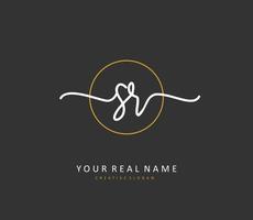 SR Initial letter handwriting and  signature logo. A concept handwriting initial logo with template element. vector