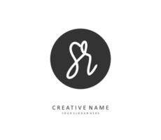 SR Initial letter handwriting and  signature logo. A concept handwriting initial logo with template element. vector