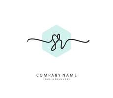 SR Initial letter handwriting and  signature logo. A concept handwriting initial logo with template element. vector