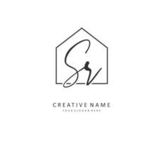 SR Initial letter handwriting and  signature logo. A concept handwriting initial logo with template element. vector