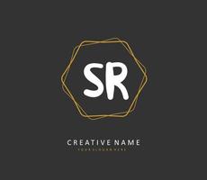 SR Initial letter handwriting and  signature logo. A concept handwriting initial logo with template element. vector