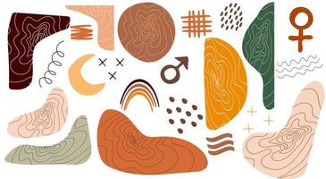 Abstract set of hand drawn various shapes and doodle objects vector