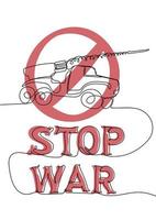 Stop war. Red STOP sign on the background of the Grenade Launcher. Anti-war concept. vector