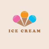 hielo crema logo diseño. dulce hielo crema Clásico logotipo magdalena logo modelo. vector