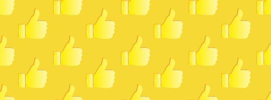 Volumetric thumb up icon Seamless pattern vector