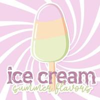 hielo crema verano sabor vector