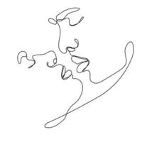 Continuous one line drawing of  kissing men and woman vector