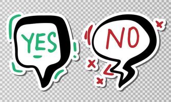 Stickers with Yes and No text vector