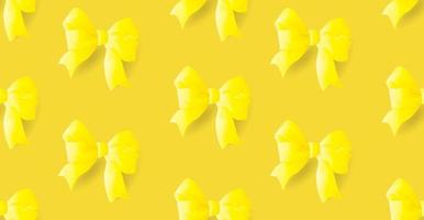 Realistic yellow 3d bows on a yellow background vector