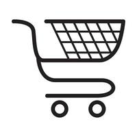 Supermarket grocery cart vector icon design. Flat icon.