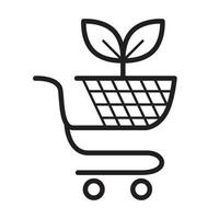 Supermarket grocery cart vector icon design. Flat icon.