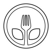 Plate and fork vector icon design. Flat icon.