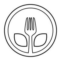 Plate and fork vector icon design. Flat icon.