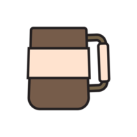 diseño plano de la taza de café png