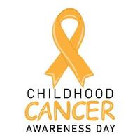 Childhood cancer awareness day banner with hand drawn gold ribbon cross vector