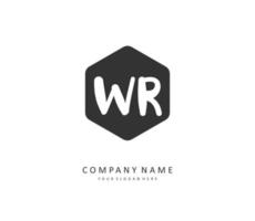 WR Initial letter handwriting and  signature logo. A concept handwriting initial logo with template element. vector