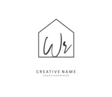 WR Initial letter handwriting and  signature logo. A concept handwriting initial logo with template element. vector
