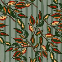 Seamless pattern branches with leaves. Organic background. vector