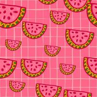 Seamless pattern with watermelon slices. Cute fruit backdrop vector