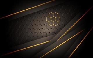 dark abstract brown light background gradient shapes with hexagon mesh pattern decoration. vector